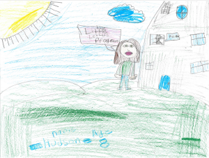 handdrawn crayon picture for Little Letters Program by Hudson
